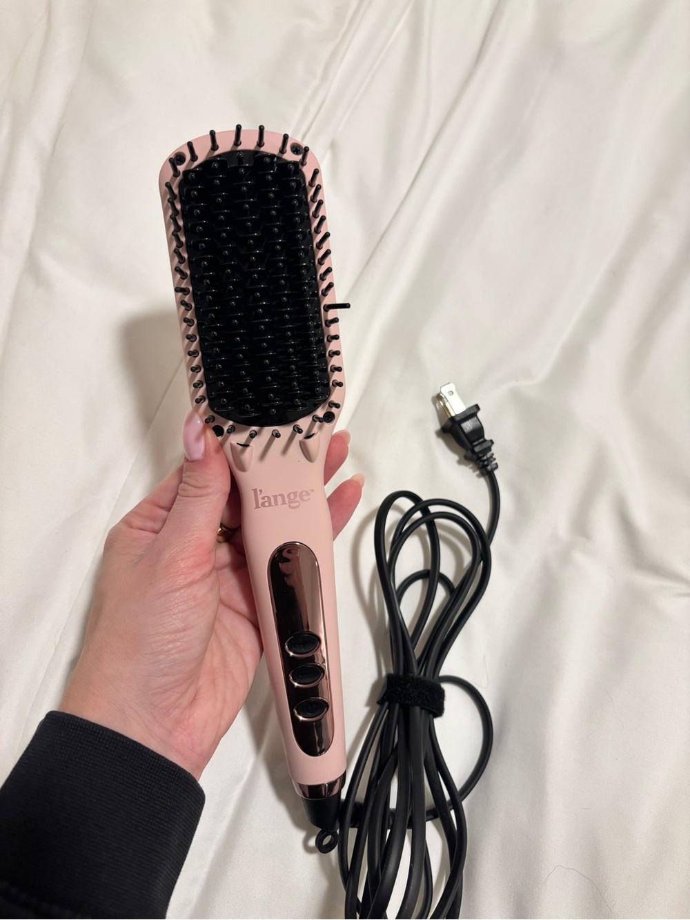 Lange Pink and Black Heated Paddle Brush